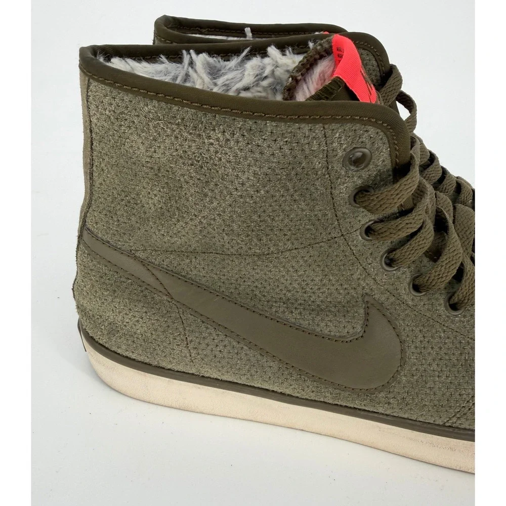 Nike Blazer Mid Premium Vintage Cargo Khaki Fur Lined 807163-336 Mens 9.5